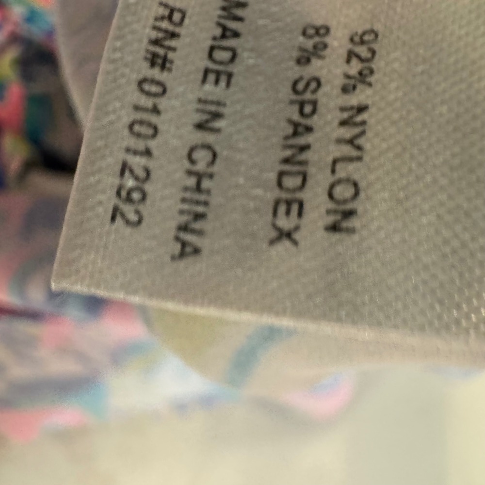 Lilly Pulitzer Shift Dress Women's Sz XL Blue Pink Tropical Ruffle Hem 0101292 - Picture 4 of 7